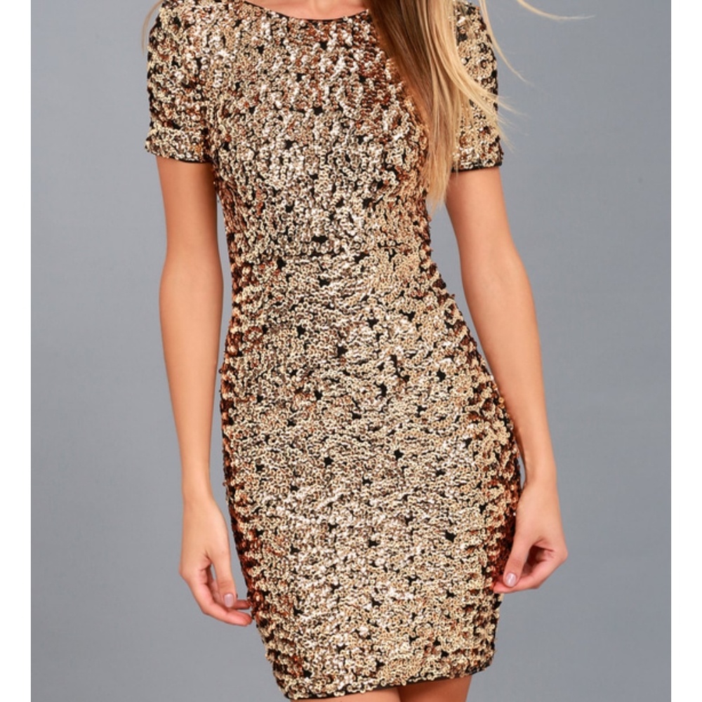 NWT gold sequin dress